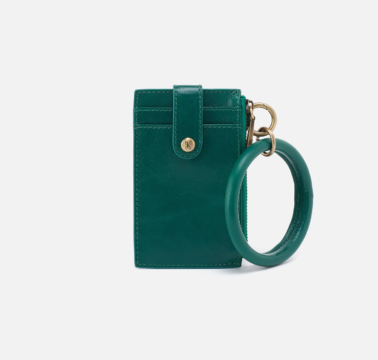 Alpine Green Leather Cardholder Wristlet