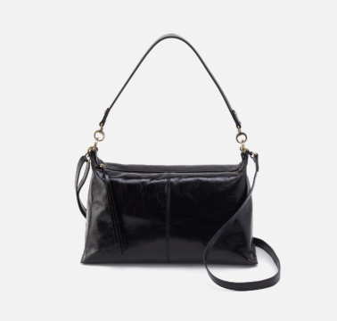 Avon Black Polished Leather Shoulder Bag