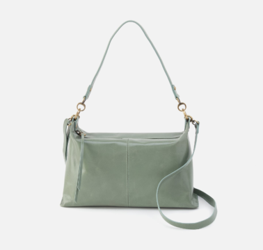 Avon Polished Leather Shoulder Bag in Jade