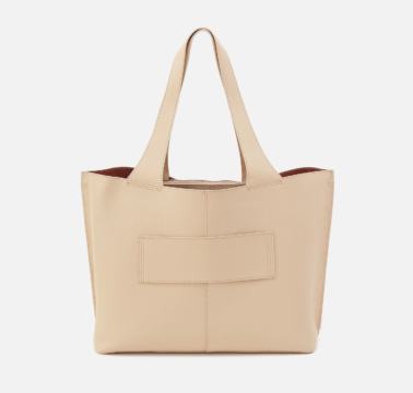 Almond Micro Pebbled Leather Large Tote Bag